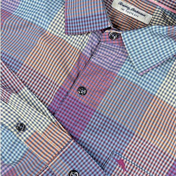 Tommy Bahama Other - Tommy Bahama Siesta Key Paloma Check Stretch Button Up Long Sleeve Size 3XL
